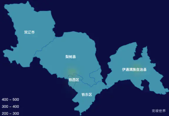echarts四平市地图热力图实例代码